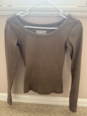 Everlane Women's Long-Sleeve Ribbed organic cotton longsleeve in Clay xxs